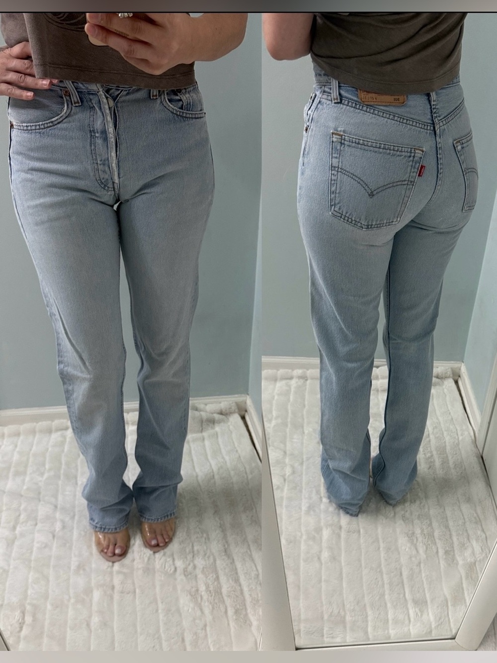 Vintage Levis 501 Jeans Faded Light Blue 24